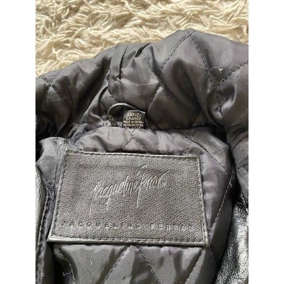 Vintage Jacqueline Ferrar Coat Boxy Leather Large Hooded Womens Black Unisex - Picture 4 of 9